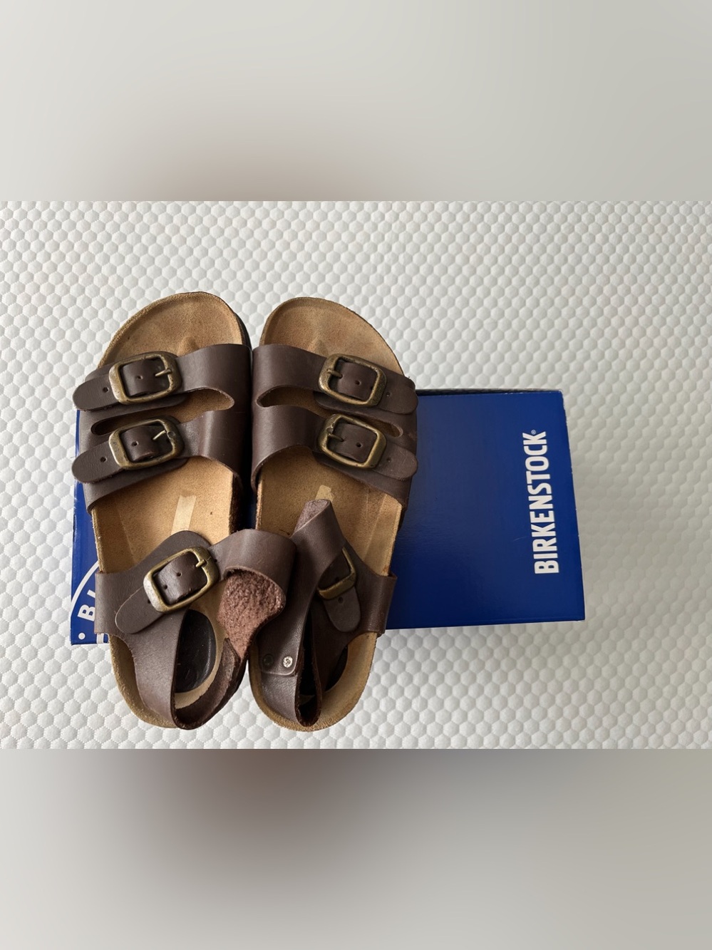 Birkenstock style Women's Brown Leather Two-Strap Sandals